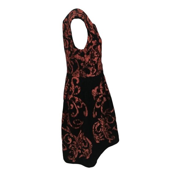 Yoana Baraschi Lace Applique Sleeveless Notch Neck Cocktail Dress Size 4 Party - Picture 13 of 14